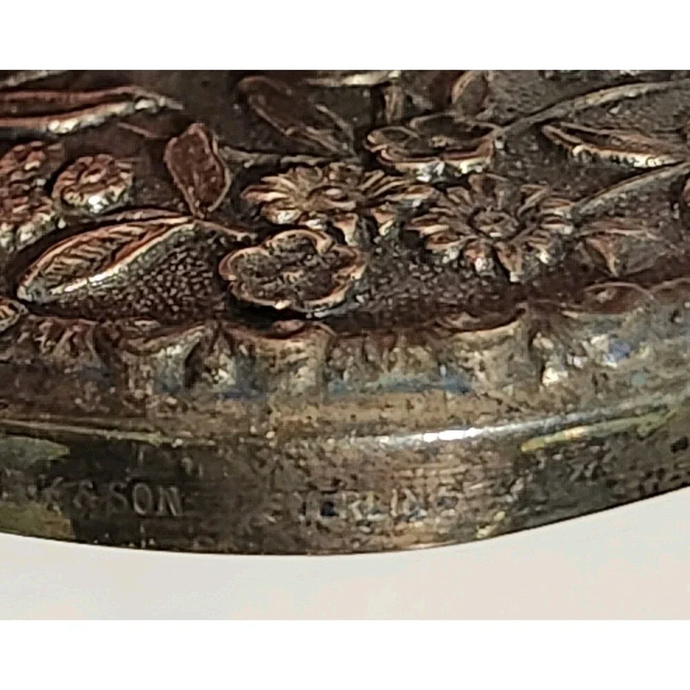 S. Kirk & Son Sterling Silver Floral Repousse Etched Jelly Jar & Original Spoon